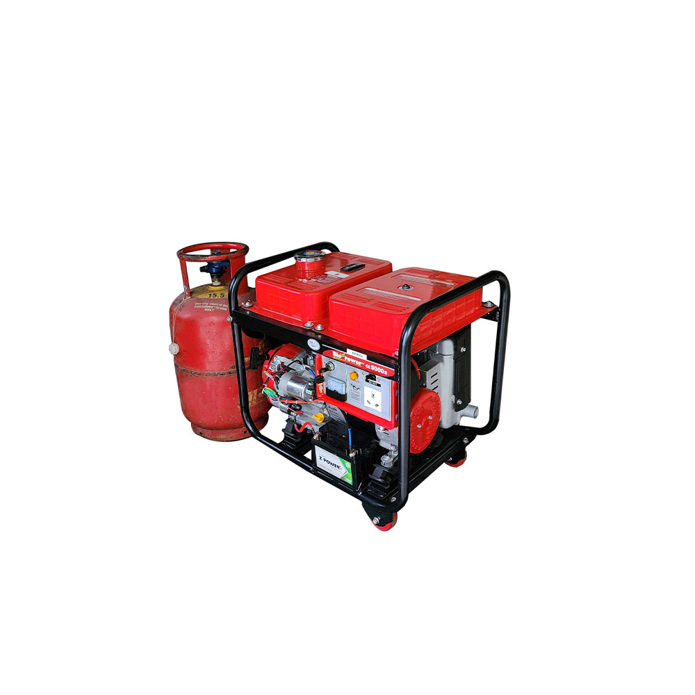 5 KVA ultra light smart portable LPG Generator , Petrol, recoil & LPG RUN, Model GE-5000R